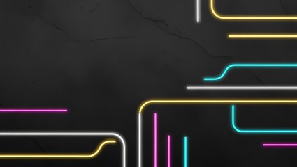 Wall Mural - Black and neon abstract gaming background. Generative Ai.