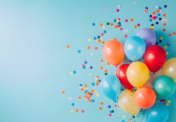 Wall Mural - Colorful Balloons & Confetti Party Background