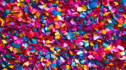 Wall Mural - joyful confetti explosion multicolored paper bits festive atmosphere party background celebratory mood