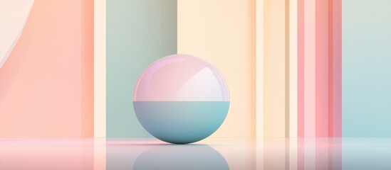 Wall Mural - Circular object set against a background featuring an array of pastel color combinations