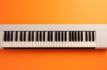 Wall Mural - Minimalist Piano Keys on Orange Background