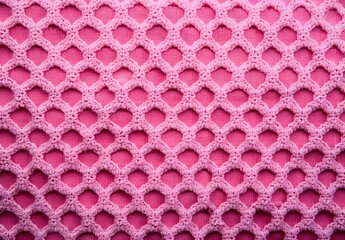 Poster - Pink Knitted Fabric with Honeycomb Pattern