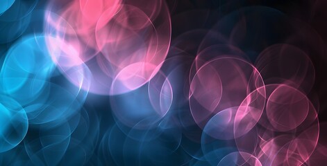 Canvas Print - Abstract Blue And Pink Gradient Circles