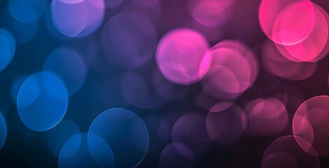 Poster - Abstract Blue Pink Gradient Bokeh Background