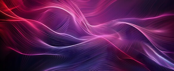 Sticker - Abstract Purple & Red Gradient Waves Background