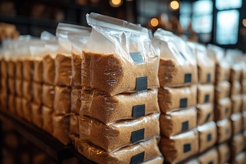 Stacked Bags of Brown Sugar