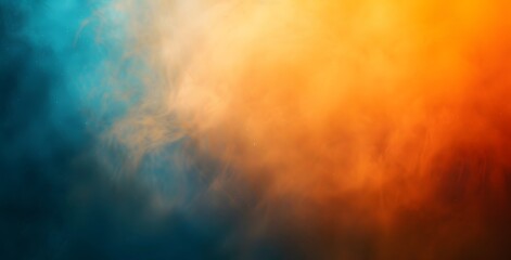 Poster - Abstract Orange Blue Gradient Background With Soft Lighting