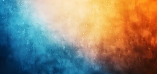 Canvas Print - Abstract Blue and Orange Gradient Background with Grain Texture