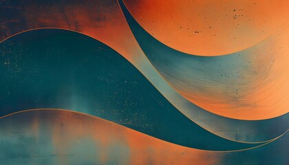 Wall Mural - Abstract Orange Teal Gradient Background with Curved Shape