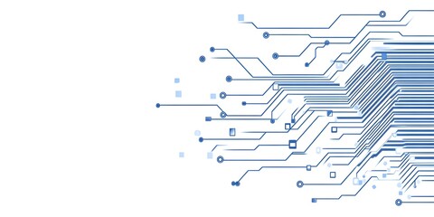 Wall Mural - Abstract Blue Circuit Board Pattern