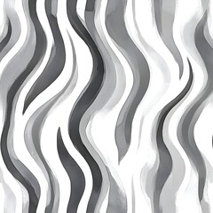 Canvas Print - Abstract Watercolor Grey and White Stripes