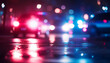 © Prasanth - Blurred background of police flashing lights at the crime scene