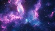 © NFTNexus - Vibrant nebula backdrop featuring glowing colors in a cosmic setting A blend of purple and blue hues with bright stars creating an enchanting universe in a 2D cartoon style