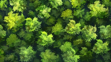 Wall Mural - Forest landscape pattern background top view generated by ai