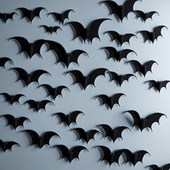 halloween design idea - dark bats on white substantial foundation