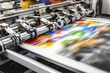 © InfiniteStudio - High-speed printing process in a modern printing facility showcasing vibrant colors and machinery in action