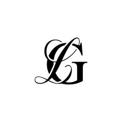 initial letter g with L script logo