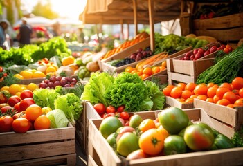 vibrant natural produce displayed eco friendly packaging showcasing fresh fruits vegetables sustainable environment, organic, sustainability, health, colors