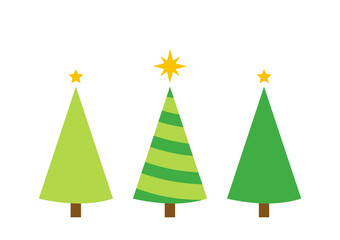 Wall Mural - christmas trees and stars holidays background. png illustration.