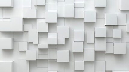 Advanced Technology in Futuristic Environment. Abstract Geometric Pattern with Cubic Shapes and White Background