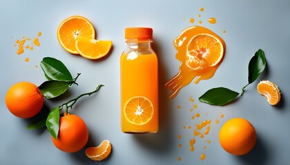 Creative Orange Bottle Sculpture Showcasing Fruit Artistry and Refreshing Beverage Concepts