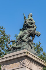 Poster - War Memorial (Memorial Guerre de 1870) in memory of the inhabitants of Nantes who gave their lives in the Franco-Prussian War (1870-1871). Nantes, Loire-Atlantique, France.