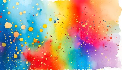 Wall Mural - Vibrant Abstract Watercolor Blobs in Colorful Continuum