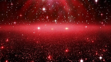 Wall Mural - abstract red christmas background with snowflakes and stars.