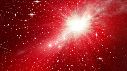 Wall Mural - abstract red christmas background with snowflakes and stars.