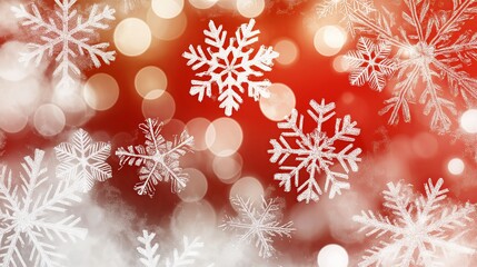 Wall Mural - Christmas background with golden stars and snowflakes.