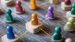 © VikaKa - A wooden block with a customer focus group icon, represents data exchanges, data development, and customer service