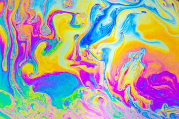 Wall Mural - psychedelic multicolored background abstract. rainbow colors. patterns background. photo macro shot 