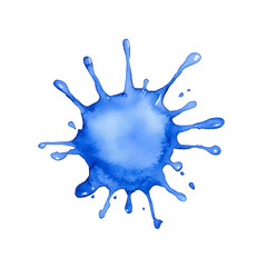 Wall Mural - a vibrant blue paint splash against a transparent or white background, creating a dynamic and artist