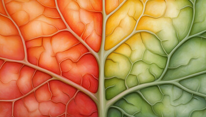 Wall Mural - A close-up of colorful leaves