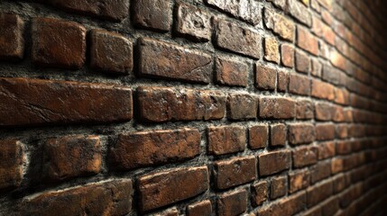 Wall Mural - A close-up view of a textured brick wall, showcasing its rustic appearance.