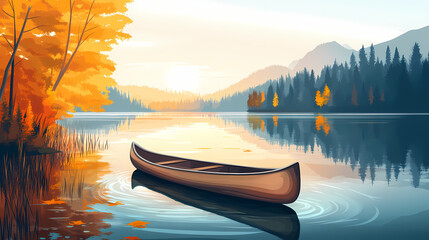 Wall Mural - boat on lake