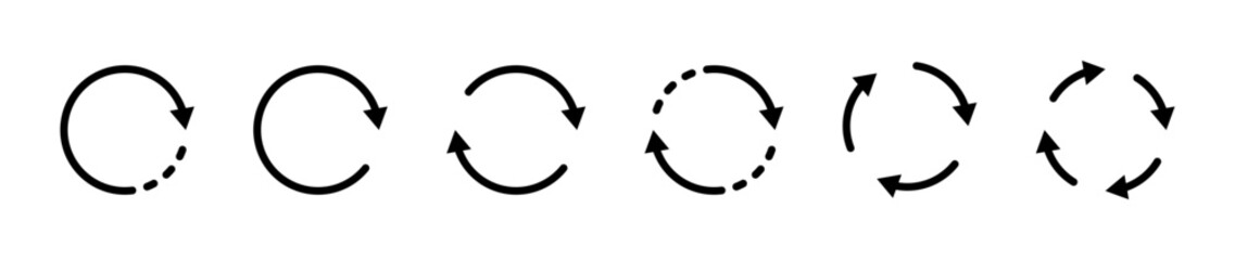 Leinwandbilder - Refresh icon vector. Green recycle vector icon symbol. Repeat and reload icons set and arrow rotation circle. Sync icon symbol convert button sign	