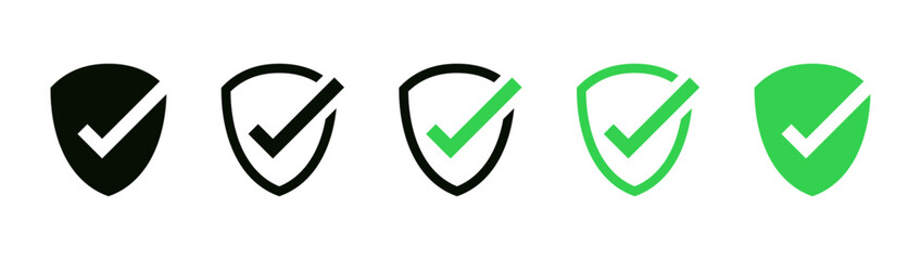 Leinwandbilder - Shield check mark icon or security shield protection icon with tick symbol	