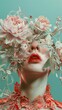 © The Singularity - Surreal Portrait of a Woman with Flowers