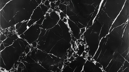 A smooth, polished black marble texture with silver veins, perfect for sleek and contemporary design backgrounds