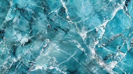 Canvas Print - A vibrant turquoise marble texture with white veins, creating a fresh and lively background for creative designs