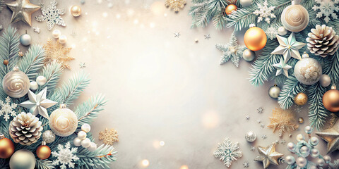 Sticker - christmas background with balls and snowflakes