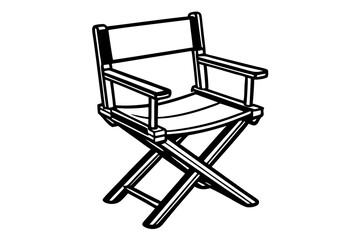 Wall Mural - Minimalist Director’s Chair Vector | Stylish Icon for Film & Media Design