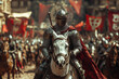 © Sebastian - A knight in shining armor jousting during a grand tournament. Concept of medieval chivalry and combat.