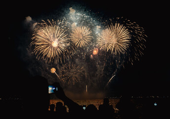 fireworks over the city