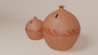© Dinart - Coin Bank Asia. Decorative soil bank for finance.
