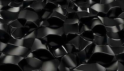 3D Shiny Black Abstract Art Background