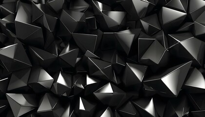 Luxurious 3D Shiny Black Abstract Artwork