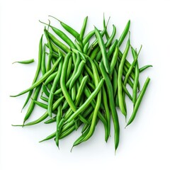 Wall Mural - Isolated fresh green beans on a white background