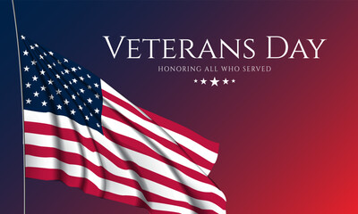 Wall Mural - Happy Veterans Day United States of America background vector illustration